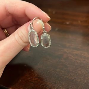 Beautiful pair of Kendra Scott silver earrings with clear stone